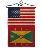 Grenada US Friendship - Nationality Flags of the World Vertical Impressions Decorative Flags HG140389 Made In USA