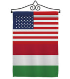 Hungary US Friendship - Nationality Flags of the World Vertical Impressions Decorative Flags HG140399 Made In USA