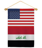 Iraq US Friendship - Nationality Flags of the World Vertical Impressions Decorative Flags HG140404 Made In USA