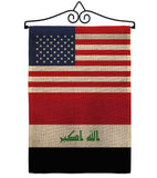 Iraq US Friendship - Nationality Flags of the World Vertical Impressions Decorative Flags HG140404 Made In USA