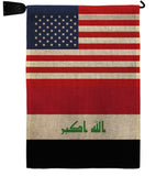 Iraq US Friendship - Nationality Flags of the World Vertical Impressions Decorative Flags HG140404 Made In USA