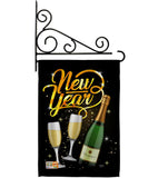 Cheers To Happy New Year - New Year Winter Vertical Impressions Decorative Flags HG116012 Made In USA