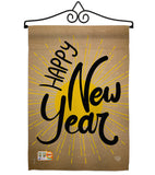 Happy New Year - New Year Winter Vertical Impressions Decorative Flags HG191048 Made In USA