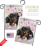 Dachshund Floral - Pets Nature Vertical Impressions Decorative Flags HG110132 Made In USA