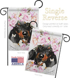 Dachshund Floral - Pets Nature Vertical Impressions Decorative Flags HG110132 Made In USA