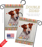 Jack Russell Terrier Happiness - Pets Nature Vertical Impressions Decorative Flags HG110136 Made In USA