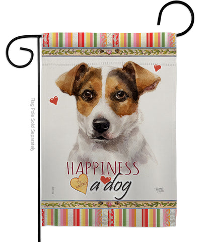 Russell Terrier Happiness - Pets Nature Vertical Impressions Decorative Flags HG110138 Made In USA