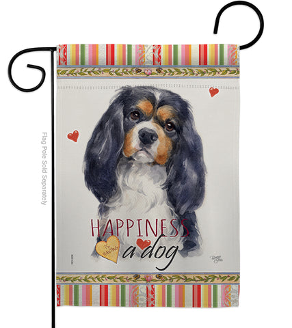 Cavalier Spaniel Happiness - Pets Nature Vertical Impressions Decorative Flags HG110155 Made In USA