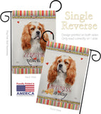 Cavalier King Spaniel Happiness - Pets Nature Vertical Impressions Decorative Flags HG110164 Made In USA