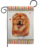 Chow Chow Happiness - Pets Nature Vertical Impressions Decorative Flags HG110169 Made In USA