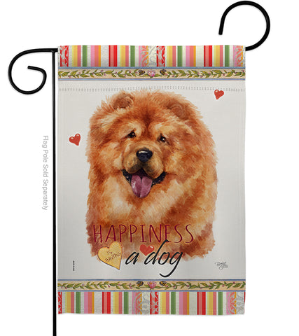 Chow Chow Happiness - Pets Nature Vertical Impressions Decorative Flags HG110169 Made In USA