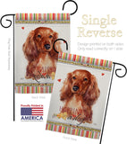 Long Hair Dachshund Happiness - Pets Nature Vertical Impressions Decorative Flags HG110170 Made In USA