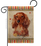 Long Hair Dachshund Happiness - Pets Nature Vertical Impressions Decorative Flags HG110170 Made In USA