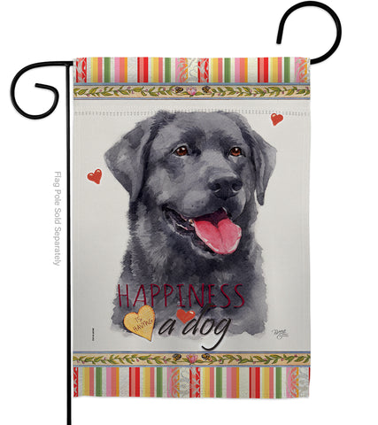 Labrador Happiness - Pets Nature Vertical Impressions Decorative Flags HG110193 Made In USA