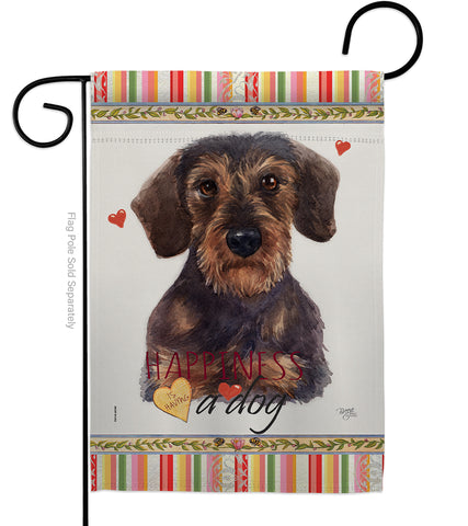 Miniature Dachshund Happiness - Pets Nature Vertical Impressions Decorative Flags HG110196 Made In USA