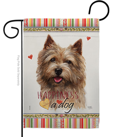 Norwich Terrier Happiness - Pets Nature Vertical Impressions Decorative Flags HG110200 Made In USA