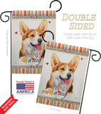 Pembroke Welsh Corgi Happiness - Pets Nature Vertical Impressions Decorative Flags HG110202 Made In USA