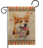 Pembroke Welsh Corgi Happiness - Pets Nature Vertical Impressions Decorative Flags HG110202 Made In USA
