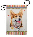 Pembroke Welsh Corgi Happiness - Pets Nature Vertical Impressions Decorative Flags HG110202 Made In USA