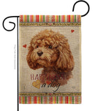 Poodle Happiness - Pets Nature Vertical Impressions Decorative Flags HG110207 Made In USA