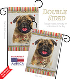 Pug Happiness - Pets Nature Vertical Impressions Decorative Flags HG110210 Made In USA
