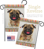 Pug Happiness - Pets Nature Vertical Impressions Decorative Flags HG110210 Made In USA