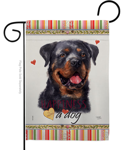 Rottweiler Happiness - Pets Nature Vertical Impressions Decorative Flags HG110214 Made In USA