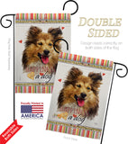Shetland Sheepdog Happiness - Pets Nature Vertical Impressions Decorative Flags HG110216 Made In USA