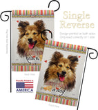 Shetland Sheepdog Happiness - Pets Nature Vertical Impressions Decorative Flags HG110216 Made In USA