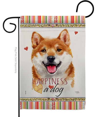 Shiba Inu Happiness - Pets Nature Vertical Impressions Decorative Flags HG110217 Made In USA