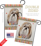 Shih Tzu Happiness - Pets Nature Vertical Impressions Decorative Flags HG110218 Made In USA
