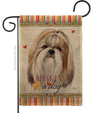 Shih Tzu Happiness - Pets Nature Vertical Impressions Decorative Flags HG110218 Made In USA