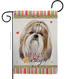 Shih Tzu Happiness - Pets Nature Vertical Impressions Decorative Flags HG110218 Made In USA
