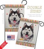 Siberian Husky Happiness - Pets Nature Vertical Impressions Decorative Flags HG110223 Made In USA