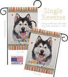 Siberian Husky Happiness - Pets Nature Vertical Impressions Decorative Flags HG110223 Made In USA