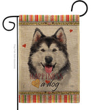 Siberian Husky Happiness - Pets Nature Vertical Impressions Decorative Flags HG110223 Made In USA
