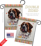 St. Bernard Dog Happiness - Pets Nature Vertical Impressions Decorative Flags HG110226 Made In USA