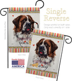St. Bernard Dog Happiness - Pets Nature Vertical Impressions Decorative Flags HG110226 Made In USA