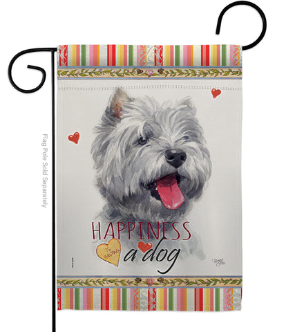 Westie Happiness - Pets Nature Vertical Impressions Decorative Flags HG110232 Made In USA