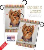 Yorkie Happiness - Pets Nature Vertical Impressions Decorative Flags HG110235 Made In USA