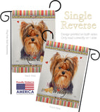 Yorkie Happiness - Pets Nature Vertical Impressions Decorative Flags HG110235 Made In USA