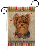 Yorkie Happiness - Pets Nature Vertical Impressions Decorative Flags HG110235 Made In USA