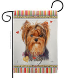 Yorkie Happiness - Pets Nature Vertical Impressions Decorative Flags HG110235 Made In USA
