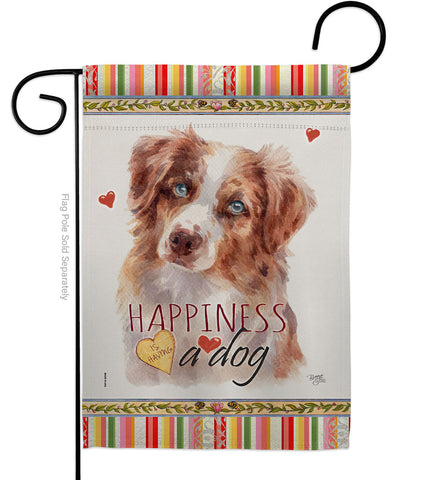 Red Australian Shepherd Happiness - Pets Nature Vertical Impressions Decorative Flags HG110241 Made In USA