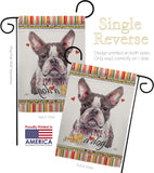 Gray Boston Terrier Happiness - Pets Nature Vertical Impressions Decorative Flags HG110242 Made In USA