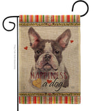 Gray Boston Terrier Happiness - Pets Nature Vertical Impressions Decorative Flags HG110242 Made In USA