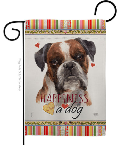 Brindle Boxer Happiness - Pets Nature Vertical Impressions Decorative Flags HG110243 Made In USA