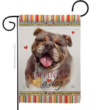Chocolate Bulldog Happiness - Pets Nature Vertical Impressions Decorative Flags HG110244 Made In USA
