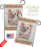 White Chihuahua Happiness - Pets Nature Vertical Impressions Decorative Flags HG110247 Made In USA