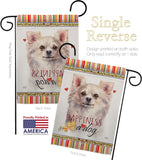 White Chihuahua Happiness - Pets Nature Vertical Impressions Decorative Flags HG110247 Made In USA